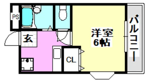 シャンブル南春日丘【305号室】の間取り