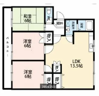 スカイタウン大山【201号室】の間取り