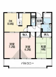 ソレアードパラシオン【4階】の間取り