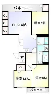 リヴィエール足原【2階】の間取り