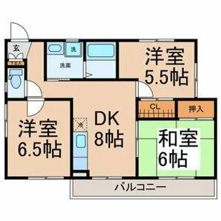 メゾンプチシャトー東の川【202号室】の間取り
