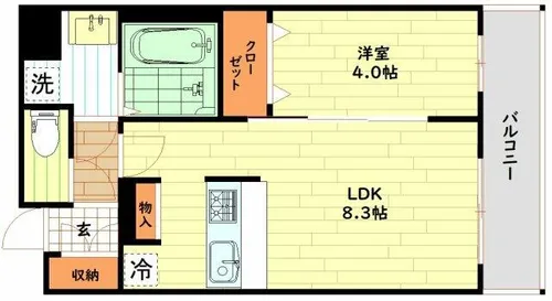 La Douceur谷町【2階】の間取り