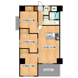 リラス伊賀駅前.【202号室】の間取り