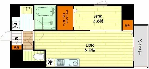 シーズンフラッツ梅田NORTH【11階】の間取り