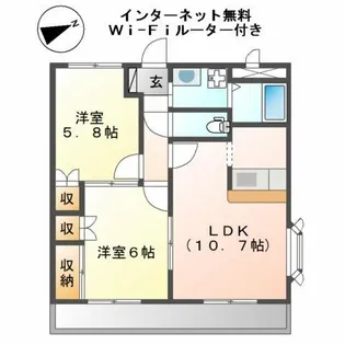 パンプルムース【2階】の間取り