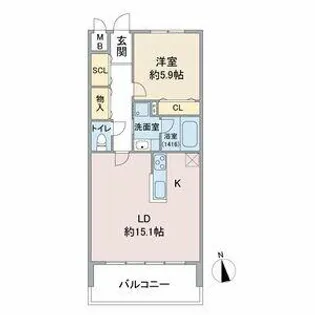 ラトゥール代官町WEST【3階】の間取り