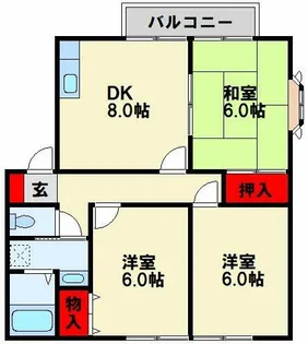 アザレア藤原 E棟【201号室】の間取り