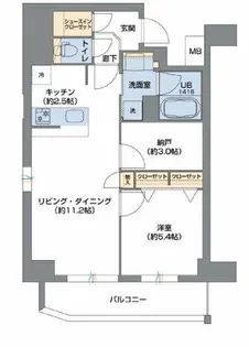 Metrosa谷町六丁目South【13階】の間取り