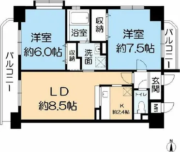 ソラル・エネ【4階】の間取り
