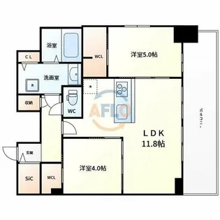 S-RESIDENCE松屋町asence【9階】の間取り