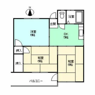 コーポ野畑【201号室】の間取り