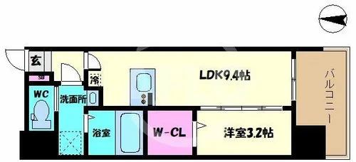 セレニテ堺筋本町プリエ【14階】の間取り