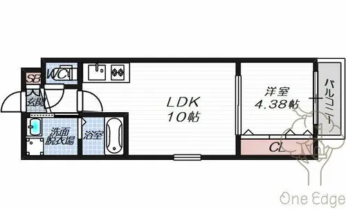 親日・梅田Northレジデンス【4階】の間取り
