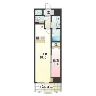 大阪府大阪市平野区長吉出戸4丁目【マンション】の間取り