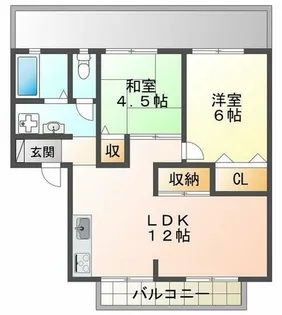 エステート桃山Ⅱ【1階】の間取り