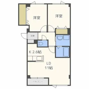 ノースヴィラ壱番館【1階】の間取り