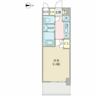 プロシード弁天町【8階】の間取り