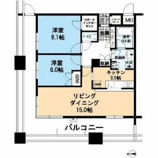 Dグラフォート神戸三宮タワー【6階】の間取り