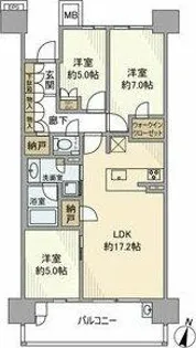 グランフォーリア【00号室】の間取り