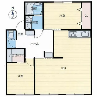 パークサイド五軒屋【203号室】の間取り