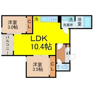 REGALEST内田橋【1階】の間取り