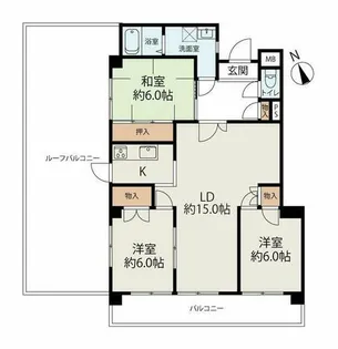 シャトー南八事【501号室】の間取り