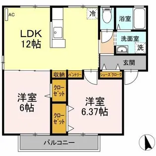 サンタプレイスⅡ【202号室】の間取り