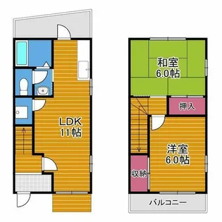 メゾンド樵雲【1階】の間取り