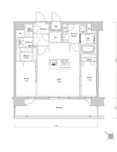 エンクレスト博多BRIGHT【12階】の間取り