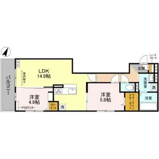 リベルテ四条梅津【3階】の間取り