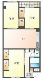 上高丸北住宅【10階】の間取り