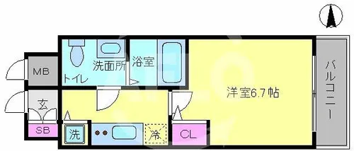 グランパーク大阪WEST【4階】の間取り