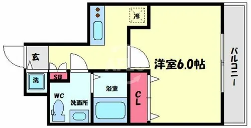 グランパーク大阪WEST【4階】の間取り