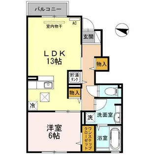 1LDKの間取り画像