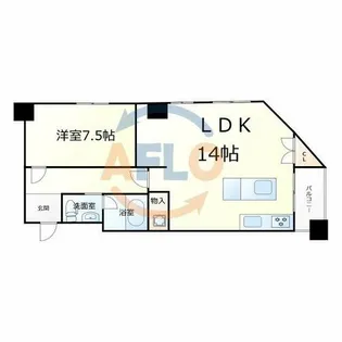 ホワイトレジデンス【9階】の間取り