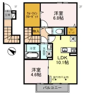 カーサ・フェリーチェ新在家【2階】の間取り