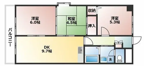 エミネンス江南【305号室】の間取り