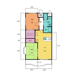 サニーガーデン松山【104号室】の間取り