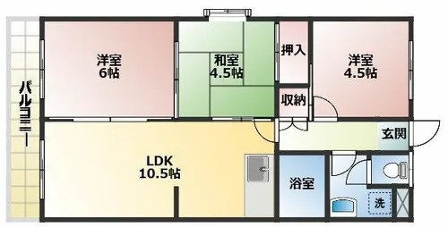 グランシャリオ【105号室】の間取り