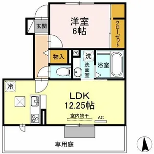 グレイスコートB【1階】の間取り