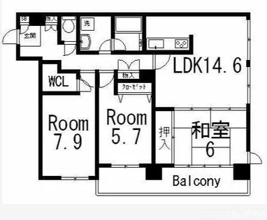コスモ石山【2階】の間取り