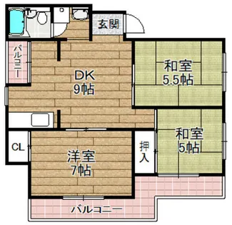 LEGAL MAISON登町【201号室】の間取り