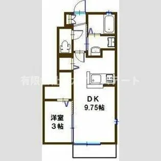 クレセント【107号室】の間取り