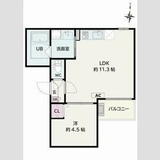 Jack higashinakajimaⅡ【1階】の間取り