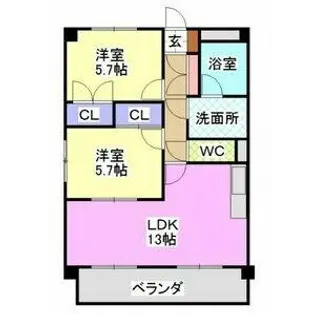 レージュ中根【2階】の間取り