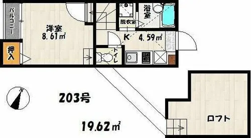 キューブ吉塚【2階】の間取り