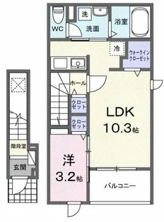 ヒカルサ豊橋佐藤 Ⅰ【2階】の間取り