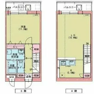 ドゥナーレ名駅西【3階】の間取り