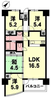 サンコート南草津【602号室】の間取り