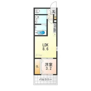 ジーメゾン京都梅津【1階】の間取り